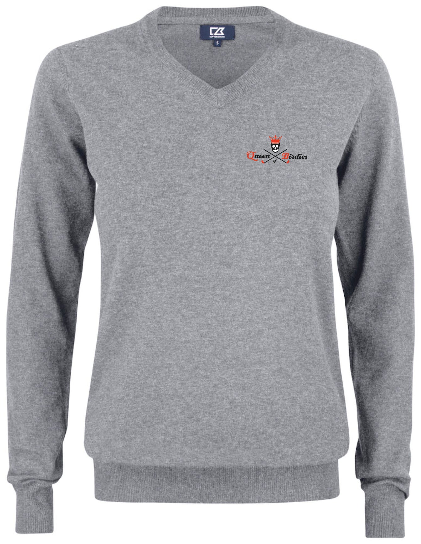 Cutter & Buck V-Neck Pullover Damen "Queen of Birdies"