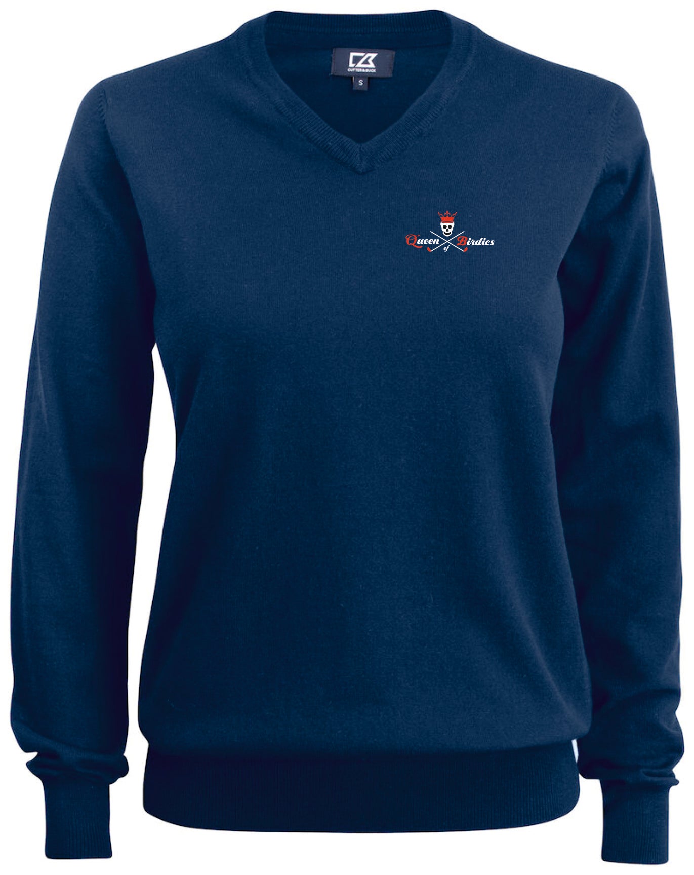 Cutter & Buck V-Neck Pullover Damen "Queen of Birdies"