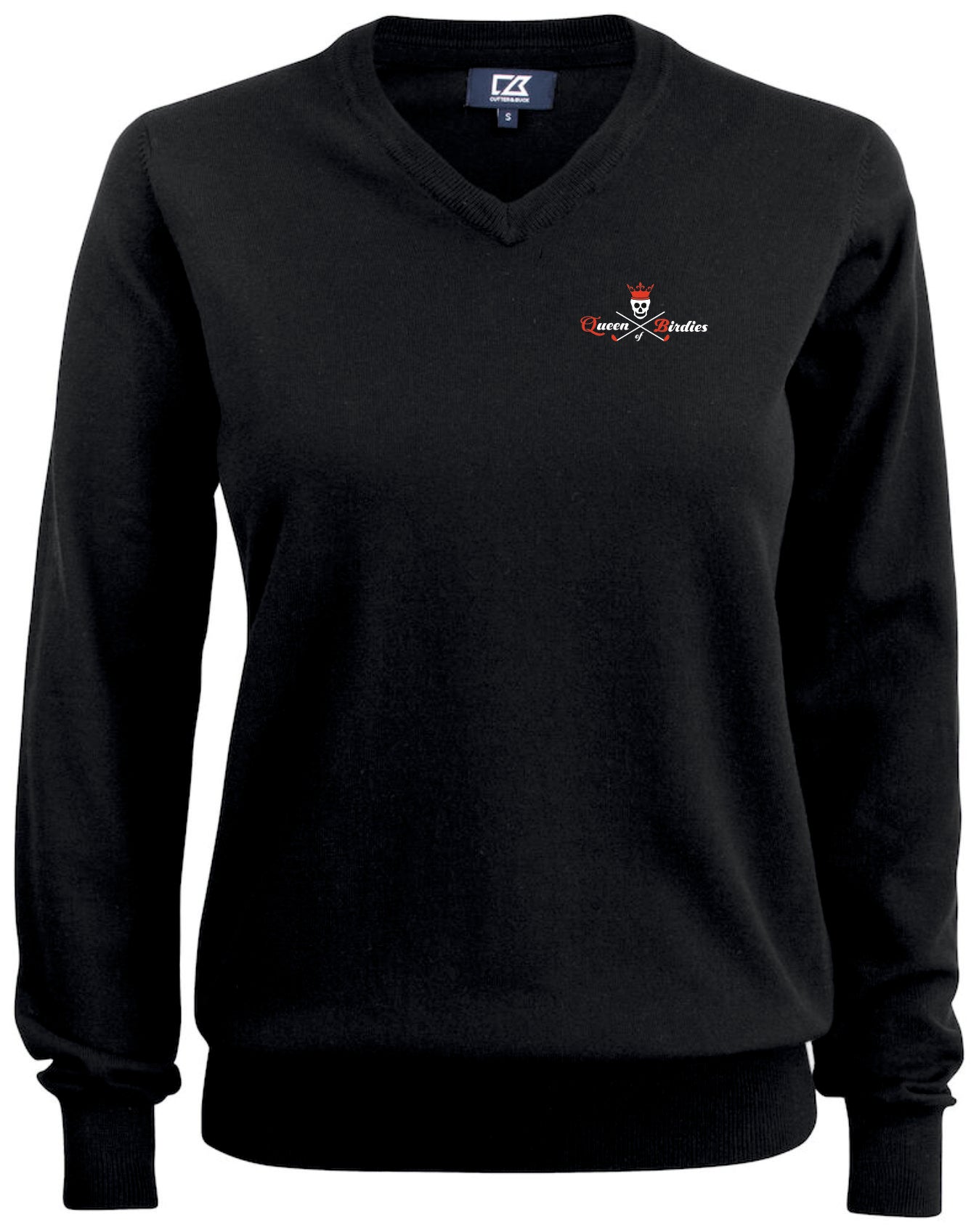 Cutter & Buck V-Neck Pullover Damen "Queen of Birdies"