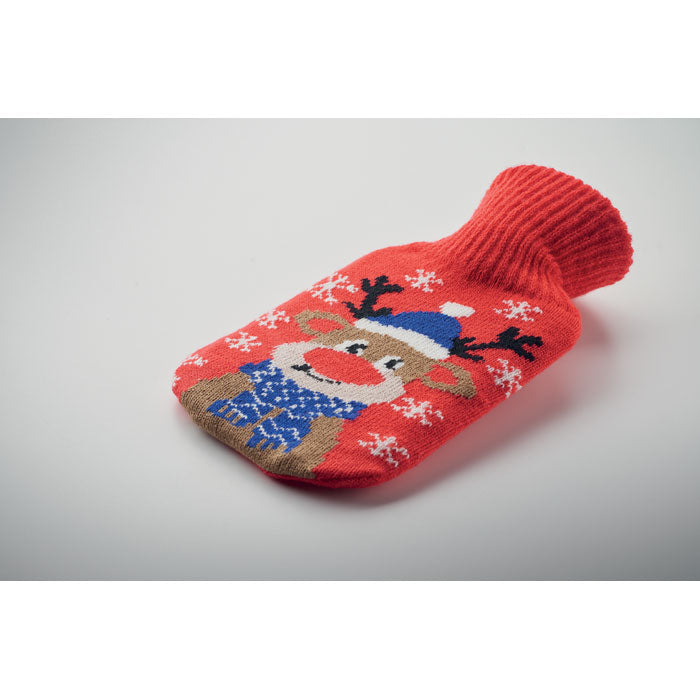 Geschenk - Wärmflasche mit weihnachtlich gemustertem Bezug (so lange unser Vorrat reicht)