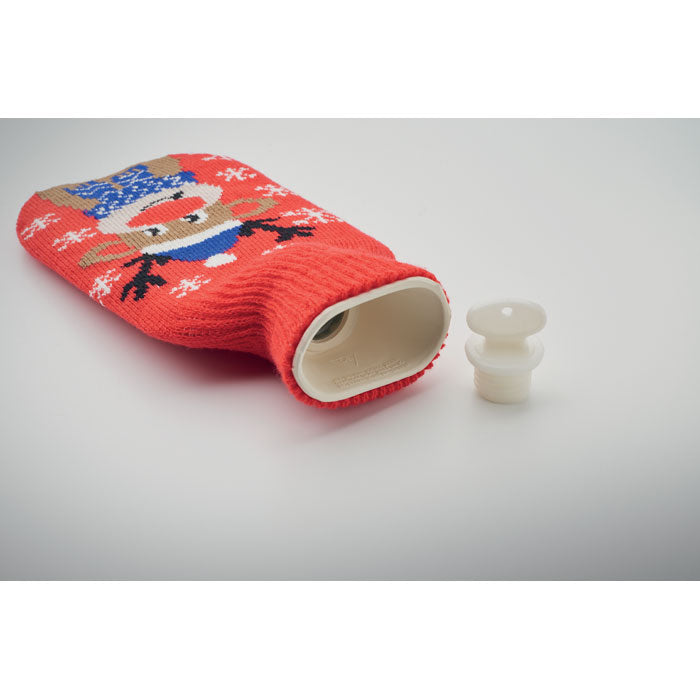 Geschenk - Wärmflasche mit weihnachtlich gemustertem Bezug (so lange unser Vorrat reicht)